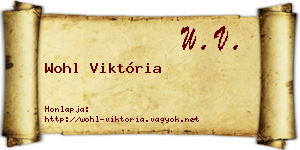 Wohl Viktória névjegykártya